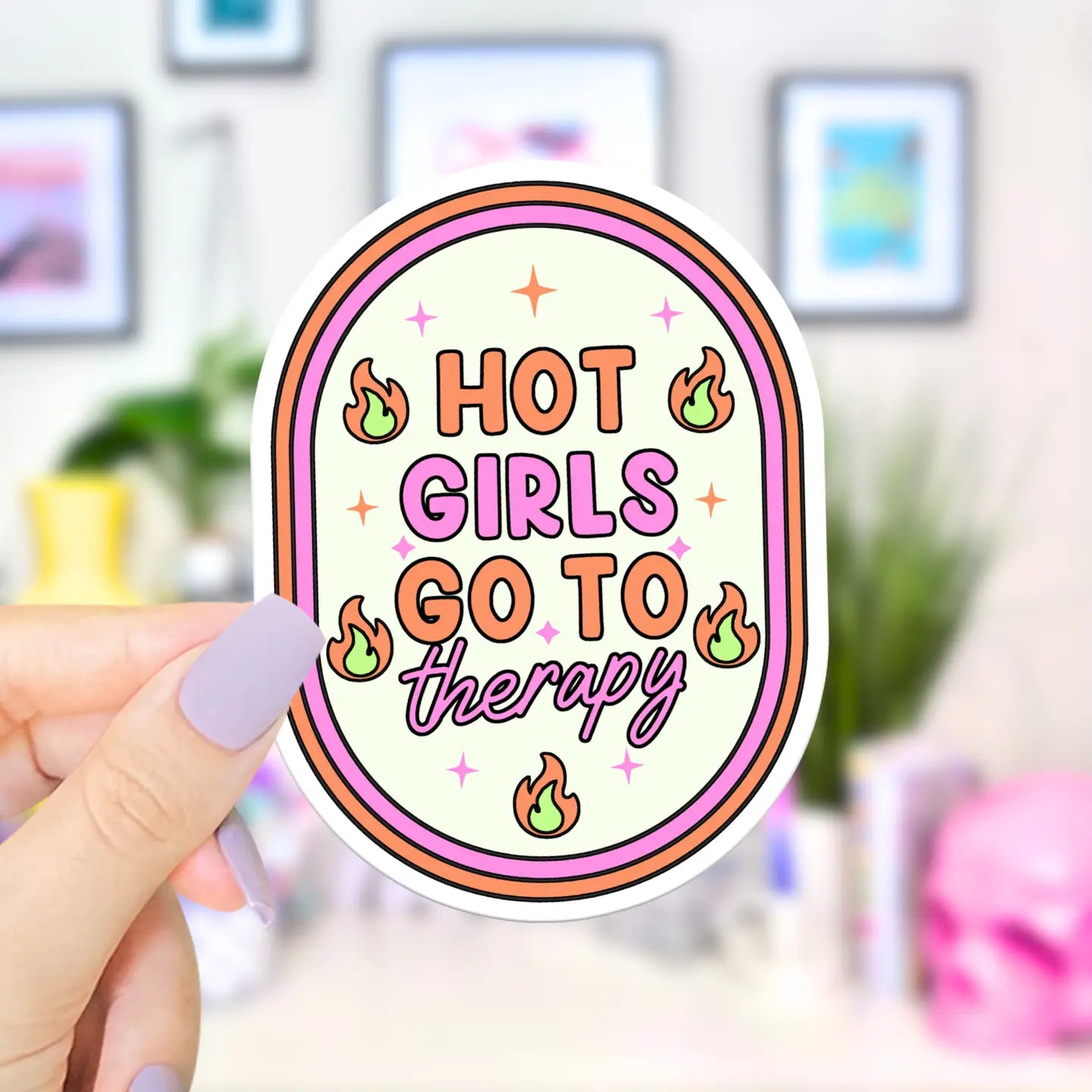 Hot Girls go to Therapy (orange) / sticker