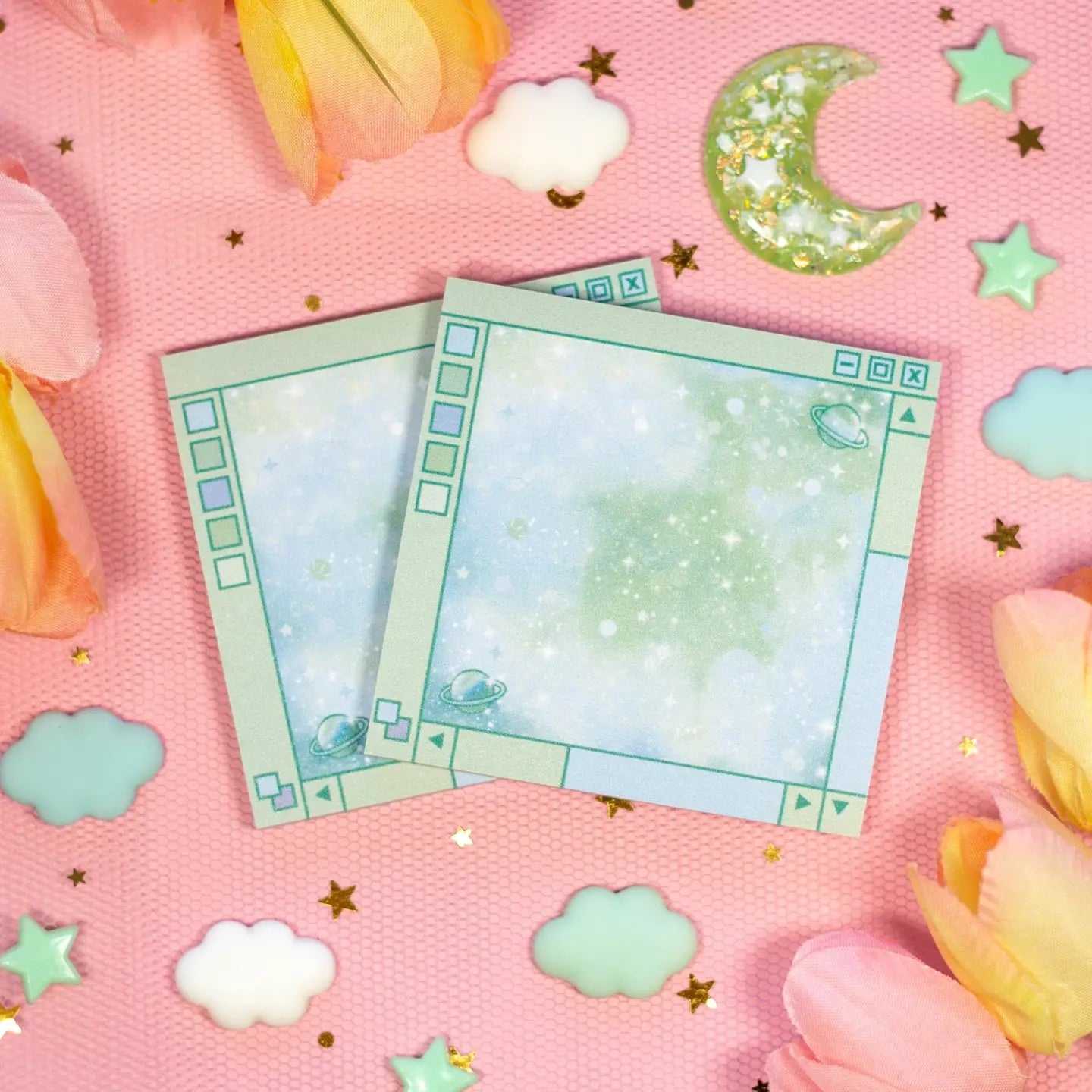 Green Galaxy Sticky Notes