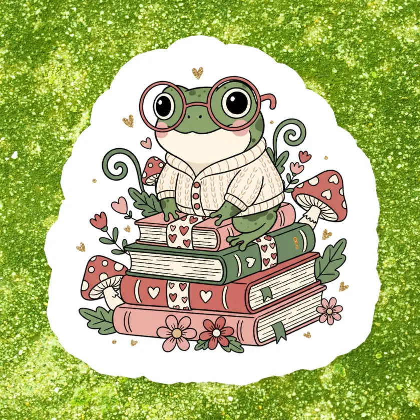 Frog Reads Romance / sticker