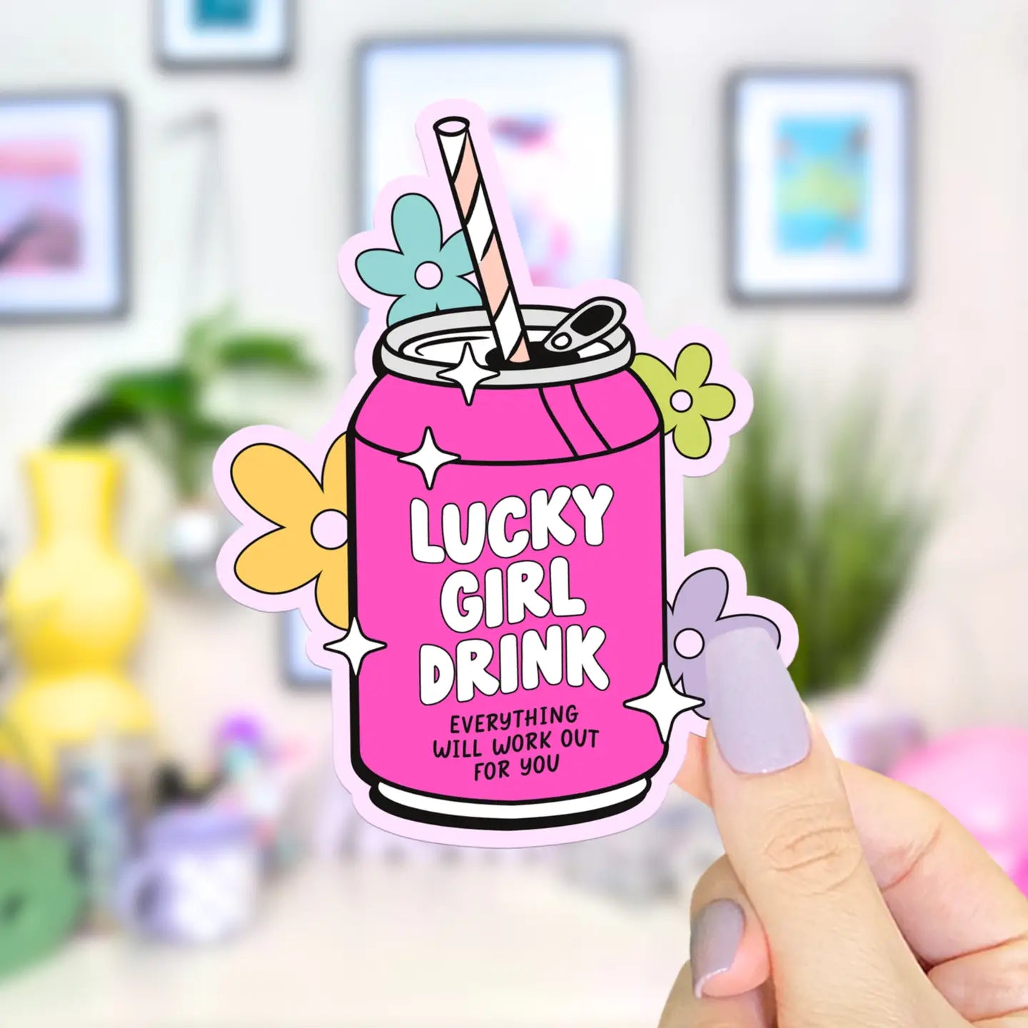 Lucky Girl Drink / sticker