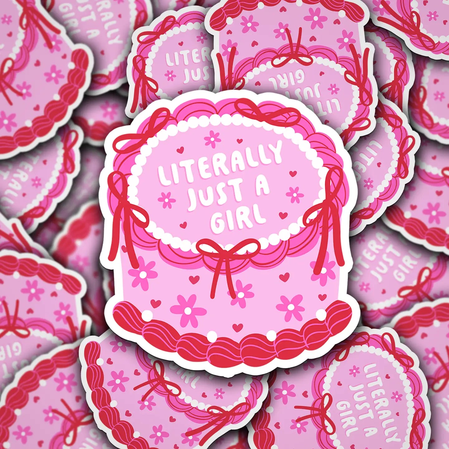 Pink Just a Girl Cake / sticker