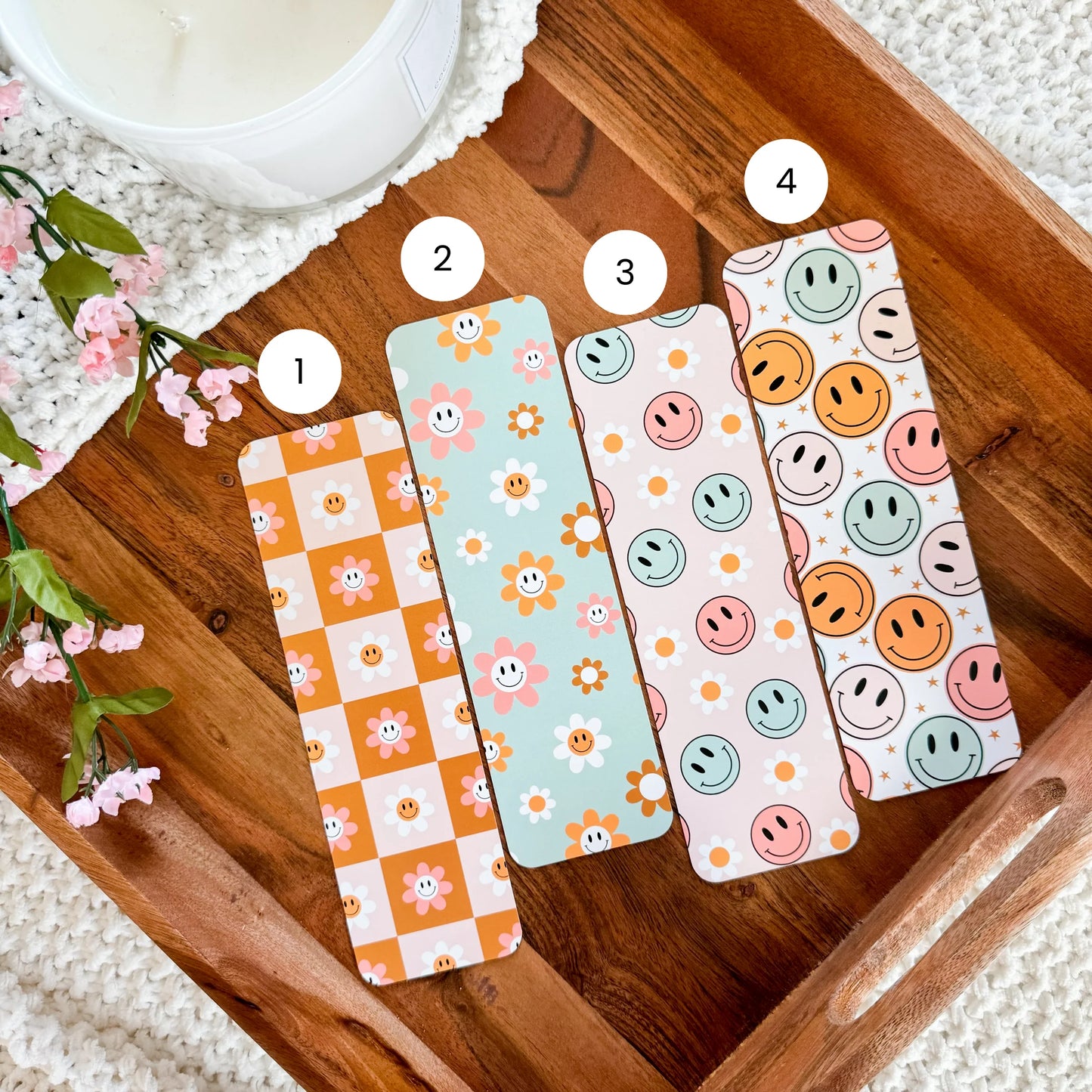Orange & Mint Retro / bookmark