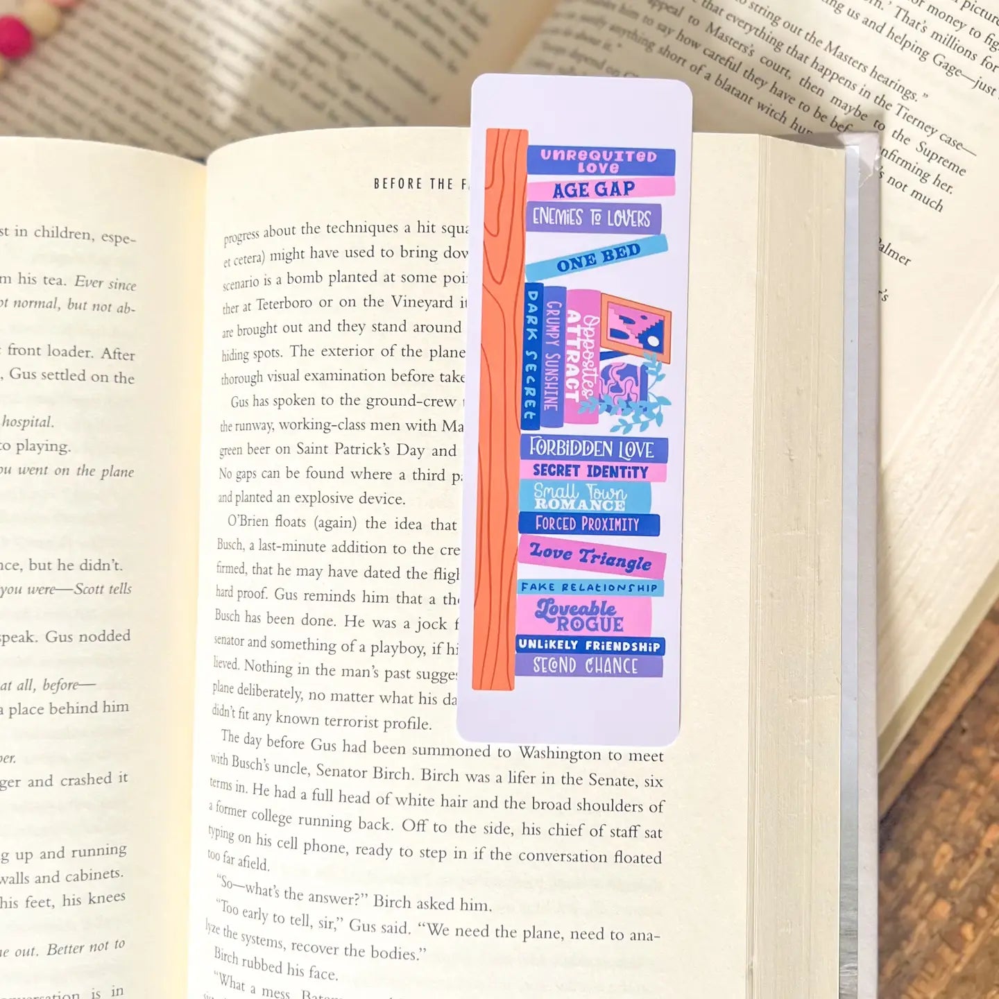Romance Tropes Blue / bookmark