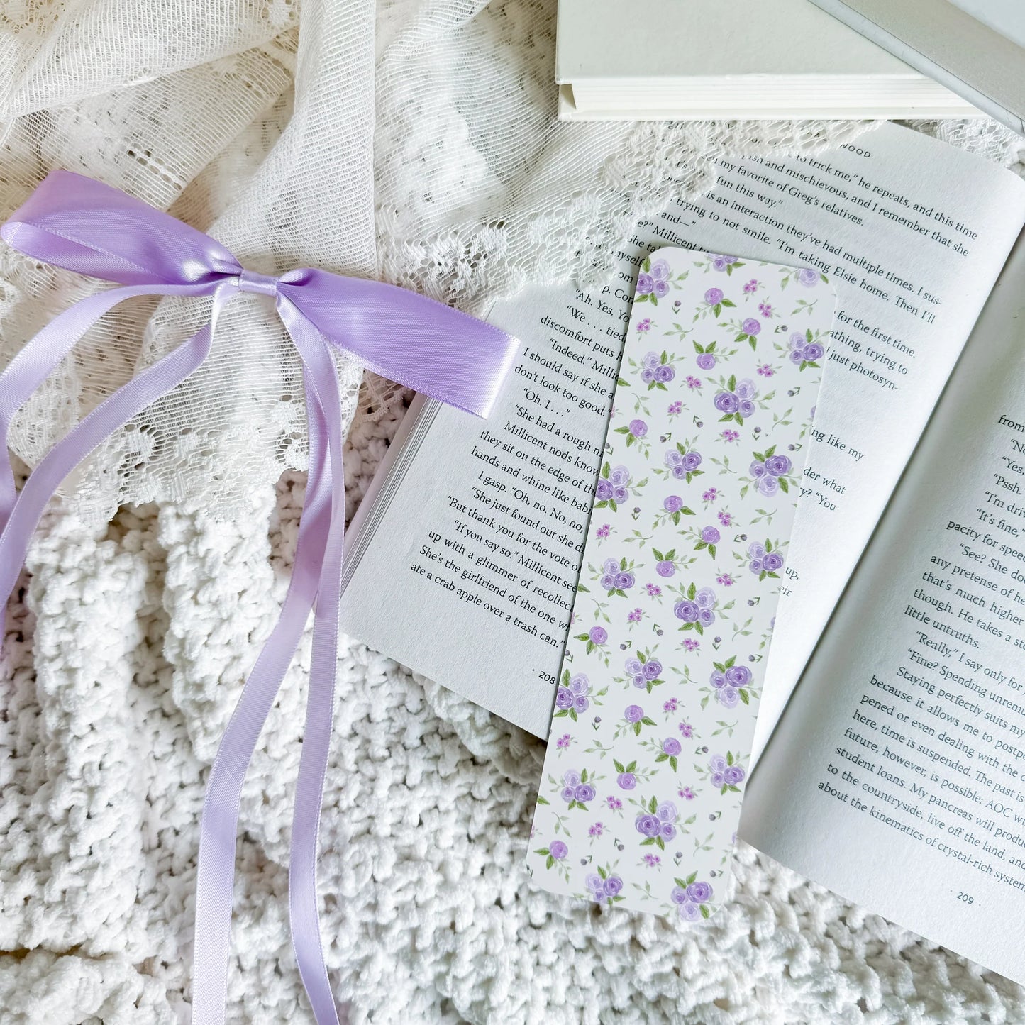 Dainty Lavender Roses / bookmark
