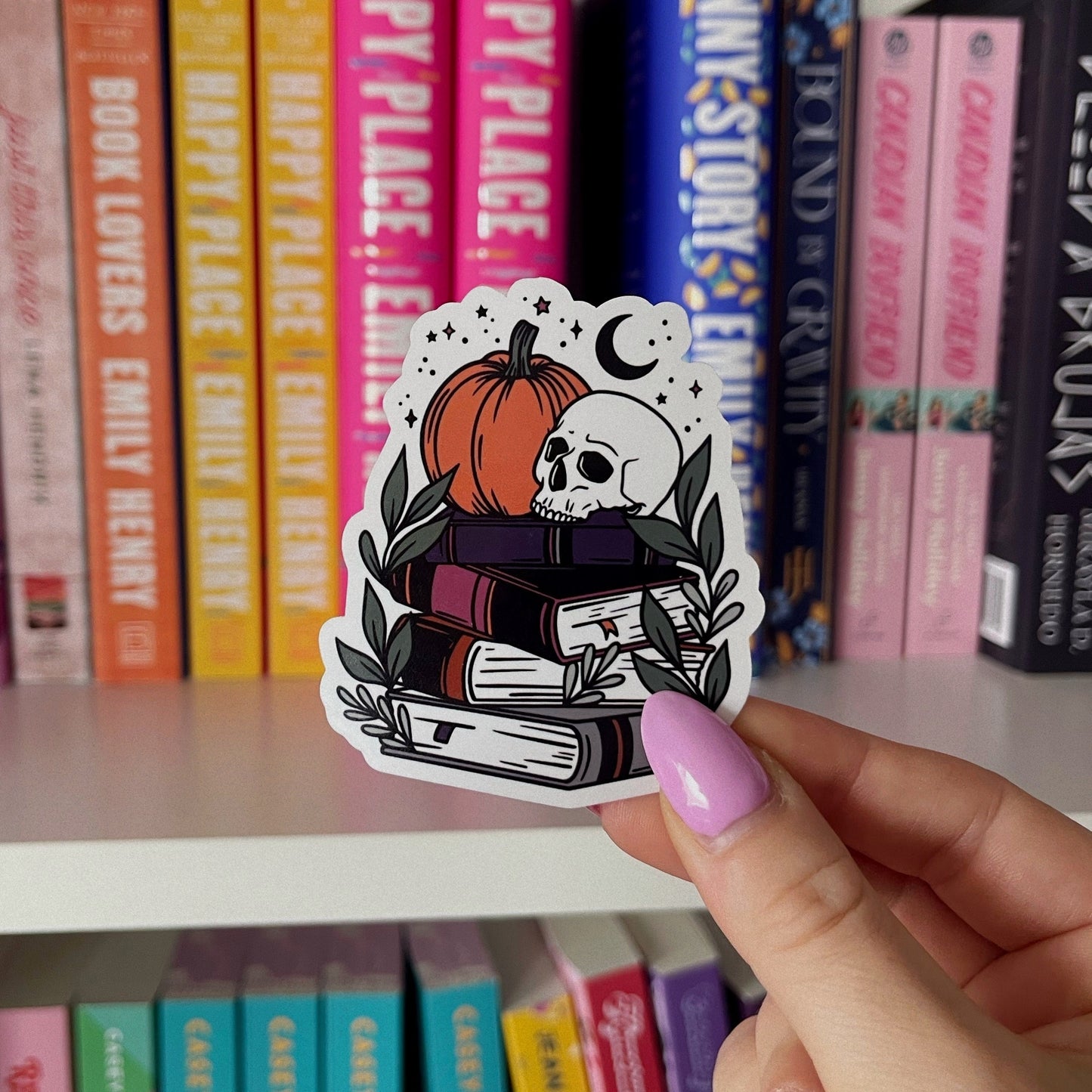 Spooky Book Stack / sticker
