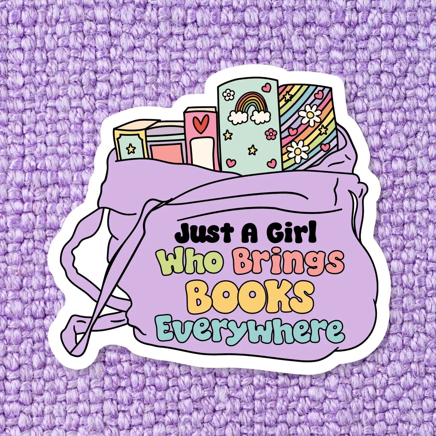 Girl Who Brings Books Everywhere / sticker