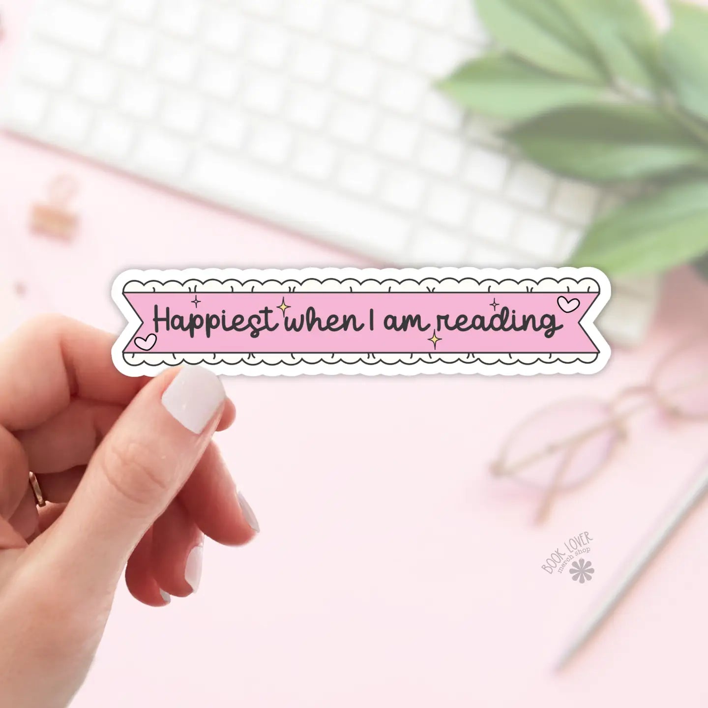 Happiest When Reading / sticker