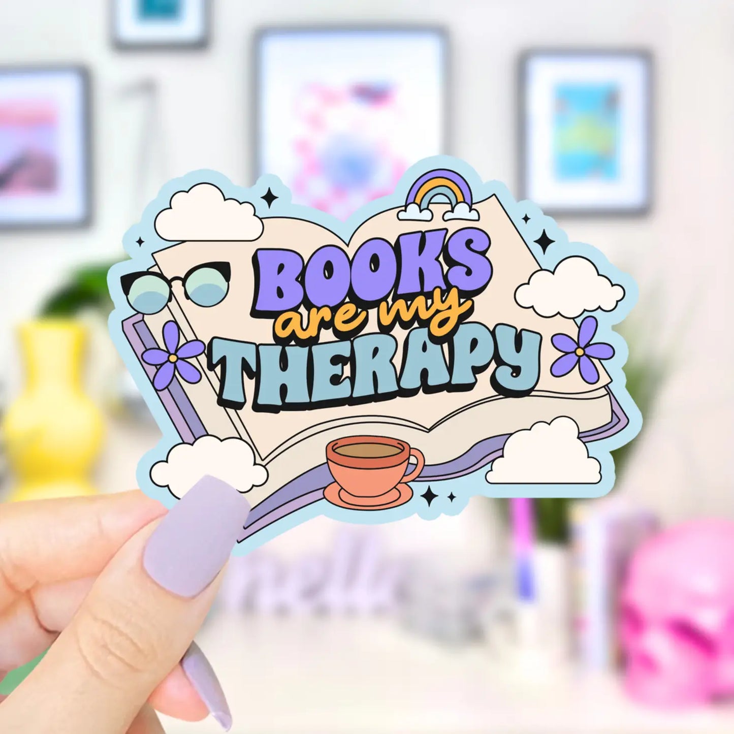 Books are my Therapy / sticker