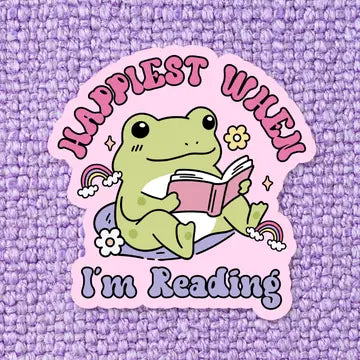 Happiest When Reading Froggie / sticker