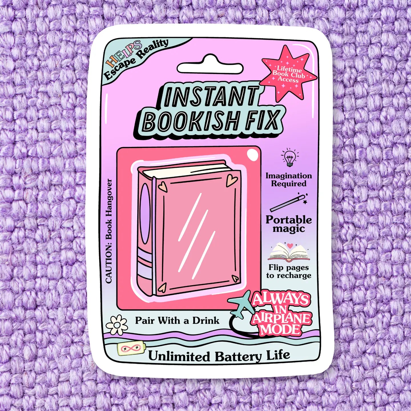 Instant Bookish Fix / sticker