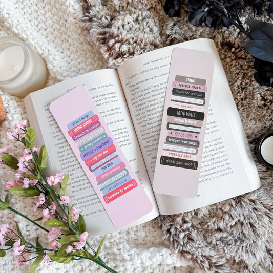 Pink Romance Tropes / bookmark