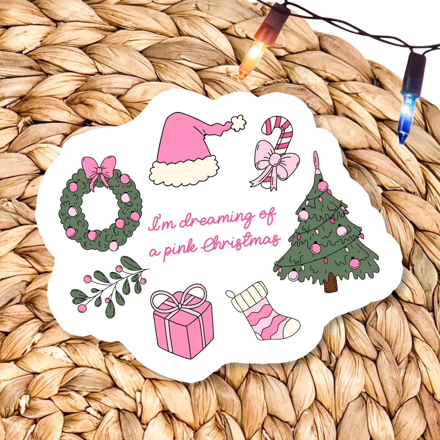 Pink Christmas / sticker