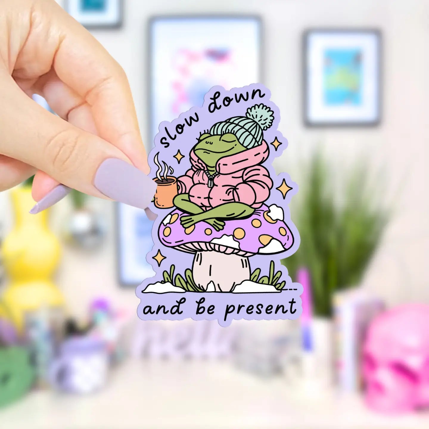 Slow Down, Be Present / sticker – Wildflower Fiction