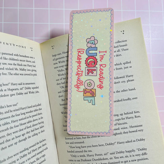 FUCK OFF / holographic bookmark