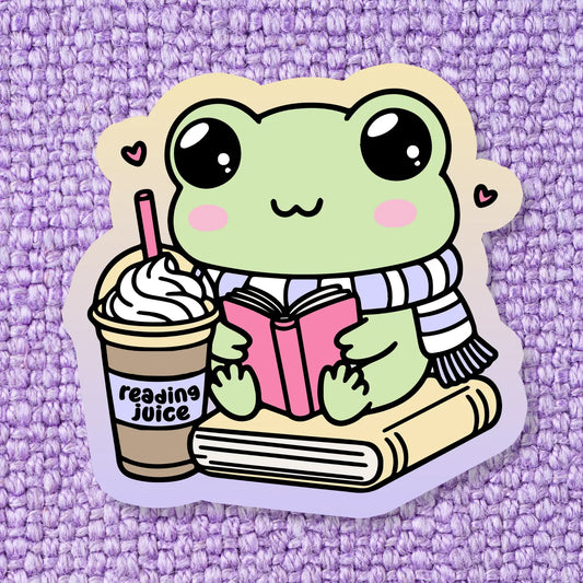 Froggie Reading Juice / sticker