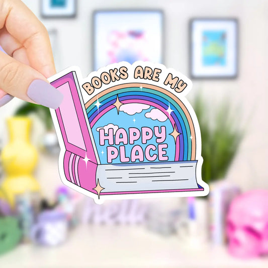 Open Book Happy Place / sticker