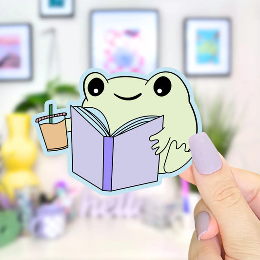 Frog + Coffee / sticker