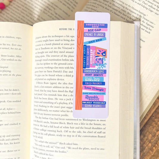 Romance Tropes Blue / bookmark