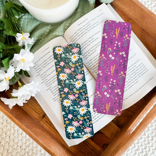 Dark Blue Floral / bookmark