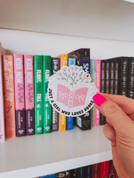 A Girl Loves Books / sticker