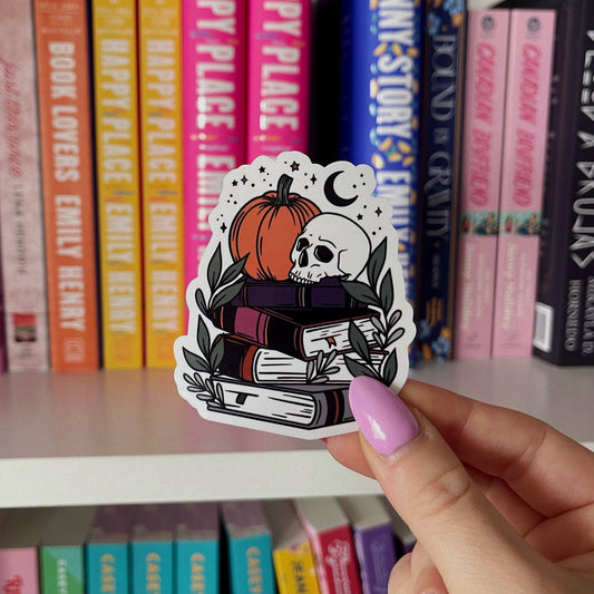 Spooky Book Stack / sticker