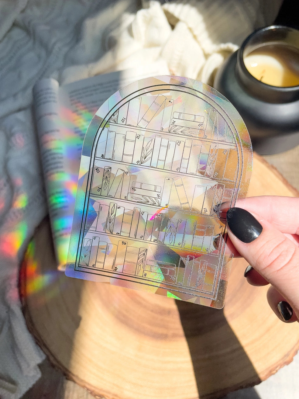 Bookish Sun Catcher / sticker