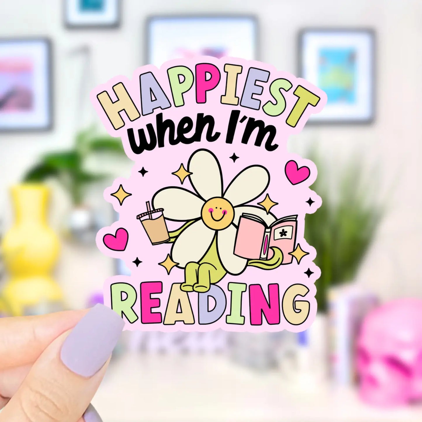 Happiest When Reading / sticker