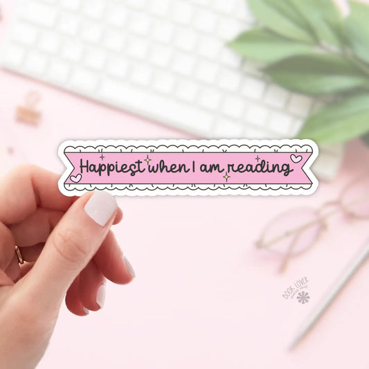 Happiest When Reading / sticker