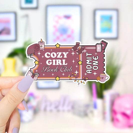 Cozy Bookish Ticket / sticker
