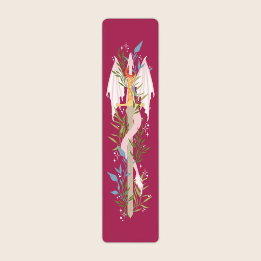 Floral Dragon Sword Magenta / bookmark