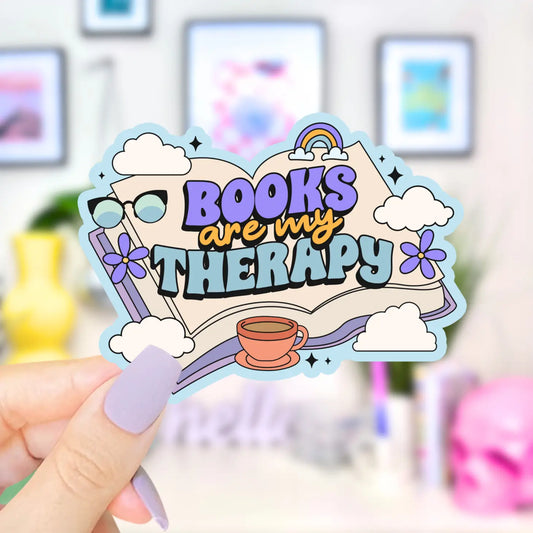 Books are my Therapy / sticker