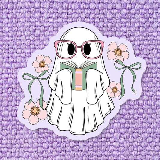 Bookish Flower Ghost  / sticker