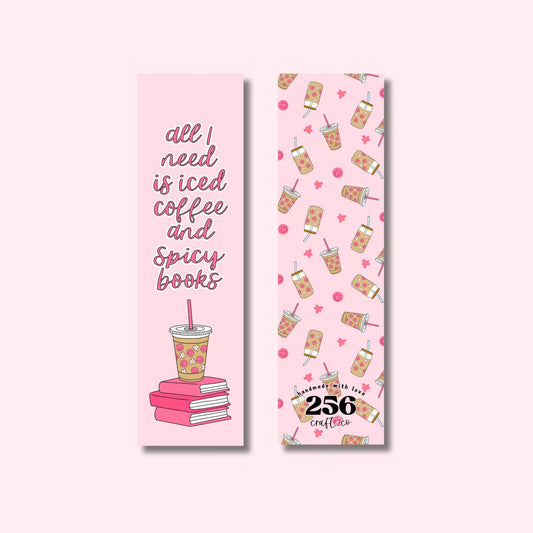 Iced Coffee & Spicy Books / bookmark