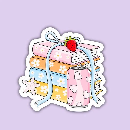 Summer Book Stack / sticker